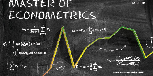 Some econometrics stuff written on a chalk board.